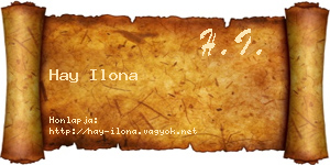 Hay Ilona névjegykártya